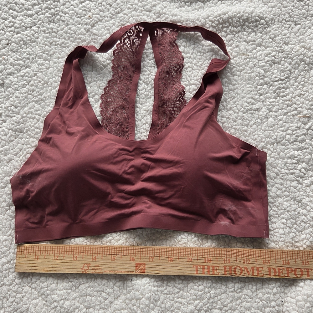 Strm Line Women's Lace Back Bralette - Mauve Large